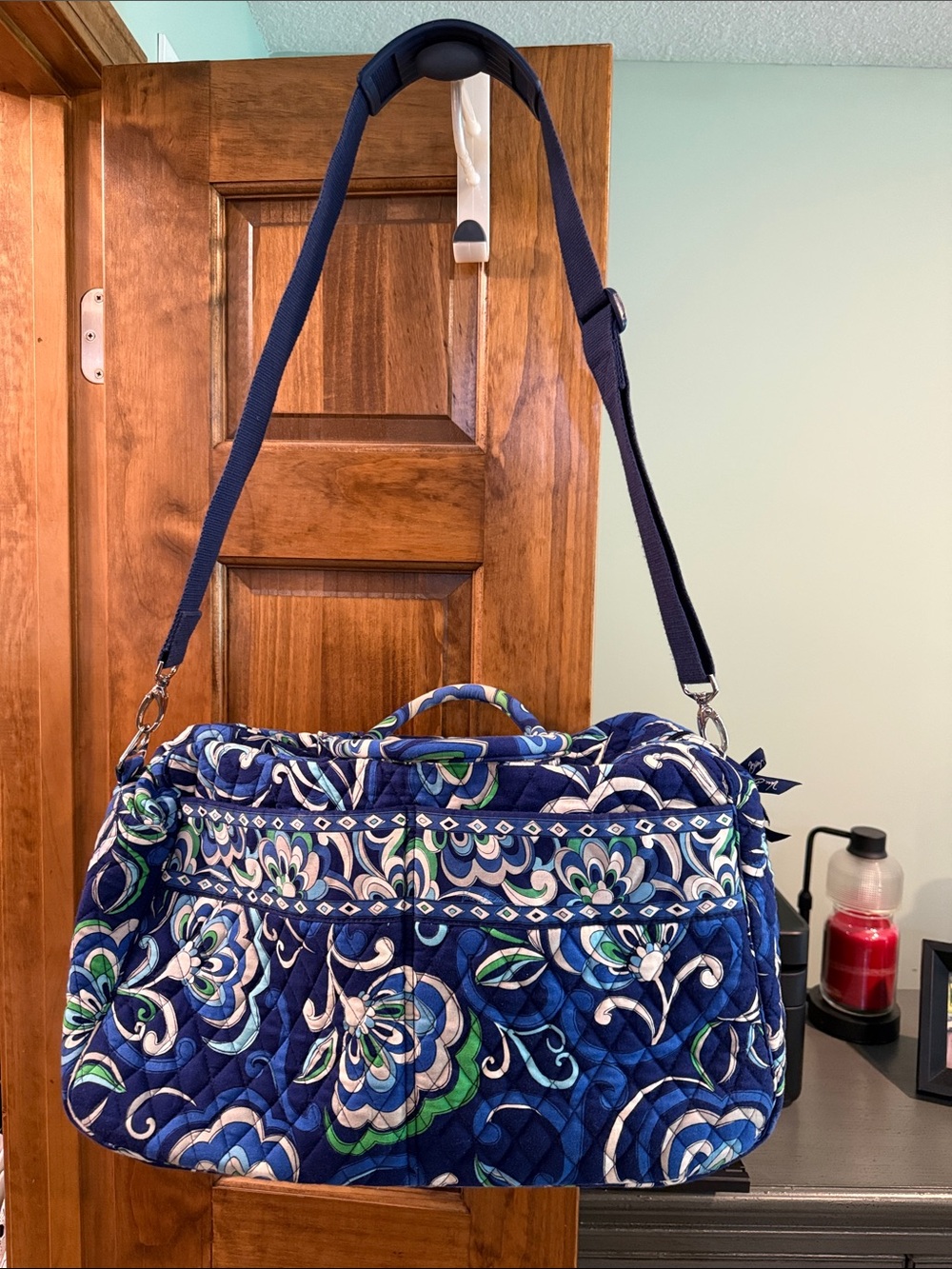 Vera Bradley Navy Quilted Floral Weekender Bag/Tote